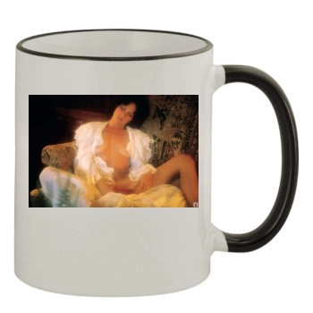 Linda Lovelace 11oz Colored Rim & Handle Mug