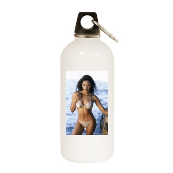 Traci Bingham White Water Bottle With Carabiner