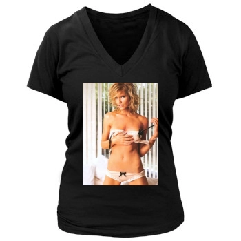 Tricia Helfer Women's Deep V-Neck TShirt