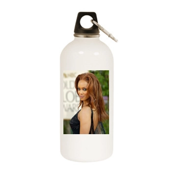 Tyra Banks White Water Bottle With Carabiner