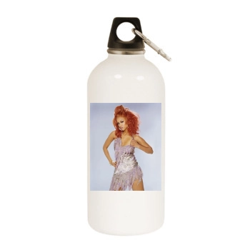 Tyra Banks White Water Bottle With Carabiner