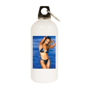 Tyra Banks White Water Bottle With Carabiner