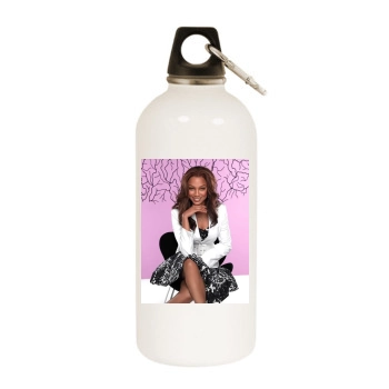 Tyra Banks White Water Bottle With Carabiner