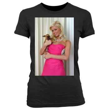 Paris Hilton Women's Junior Cut Crewneck T-Shirt