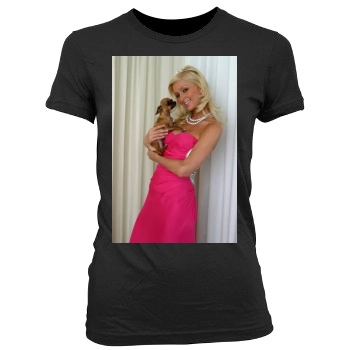 Paris Hilton Women's Junior Cut Crewneck T-Shirt