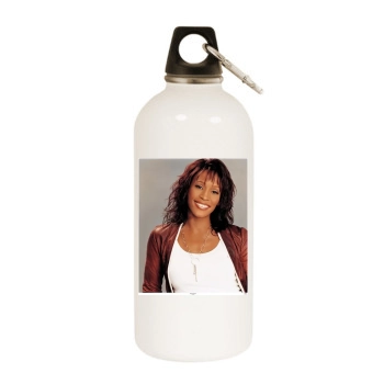 Whitney Houston White Water Bottle With Carabiner