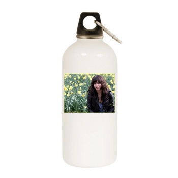 Zoe Kravitz White Water Bottle With Carabiner