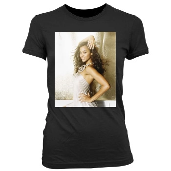 Zoe Saldana Women's Junior Cut Crewneck T-Shirt