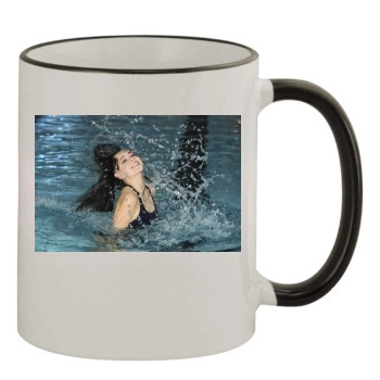 Zoe Salmon 11oz Colored Rim & Handle Mug