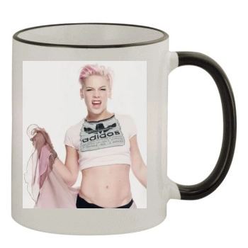 Pink 11oz Colored Rim & Handle Mug