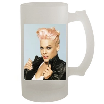 Pink 16oz Frosted Beer Stein