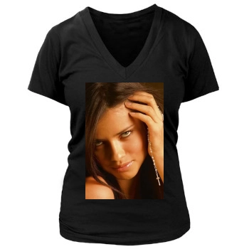 Adriana Lima Women's Deep V-Neck TShirt