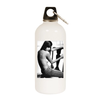 Adriana Lima White Water Bottle With Carabiner