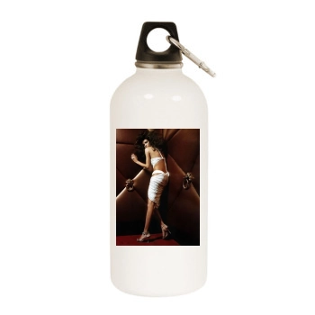 Adriana Lima White Water Bottle With Carabiner