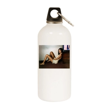 Adriana Lima White Water Bottle With Carabiner