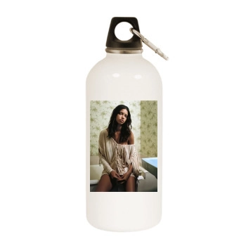 Adriana Lima White Water Bottle With Carabiner