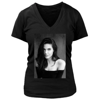 Angelina Jolie Women's Deep V-Neck TShirt