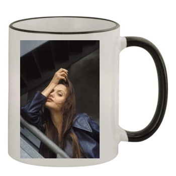 Angelina Jolie 11oz Colored Rim & Handle Mug