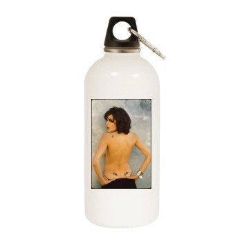 Angelina Jolie White Water Bottle With Carabiner