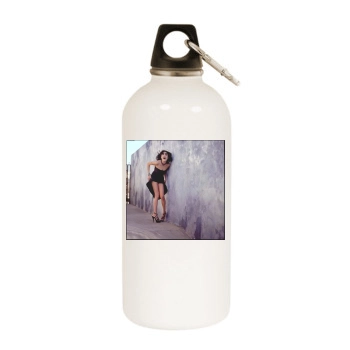 Angelina Jolie White Water Bottle With Carabiner