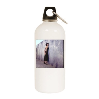 Angelina Jolie White Water Bottle With Carabiner