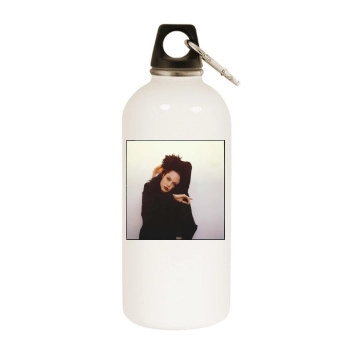 Angelina Jolie White Water Bottle With Carabiner