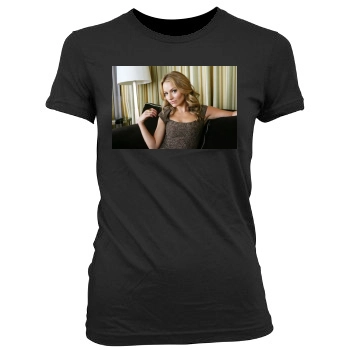 Becki Newton and Michael Urie Women's Junior Cut Crewneck T-Shirt