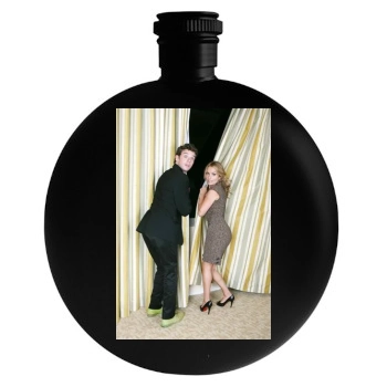 Becki Newton and Michael Urie Round Flask