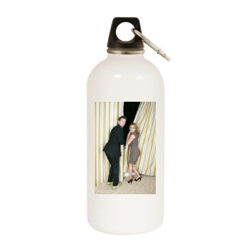 Becki Newton and Michael Urie White Water Bottle With Carabiner