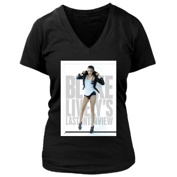 Blake Lively Women's Deep V-Neck TShirt