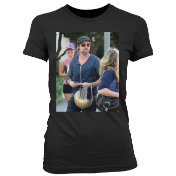 Brad Pitt Women's Junior Cut Crewneck T-Shirt