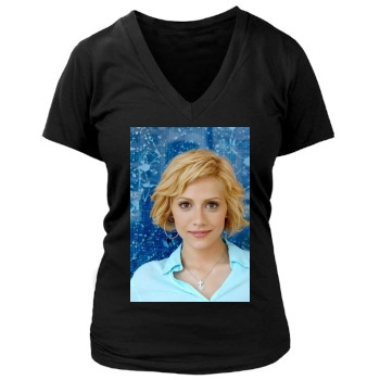 Brittany Murphy Women's Deep V-Neck TShirt