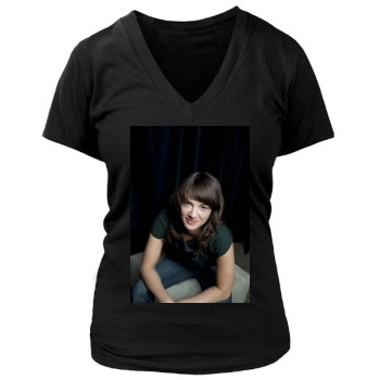 Asia Argento Women's Deep V-Neck TShirt