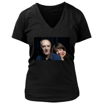 Asia Argento Women's Deep V-Neck TShirt