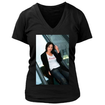 Asia Argento Women's Deep V-Neck TShirt