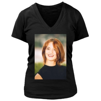 Asia Argento Women's Deep V-Neck TShirt