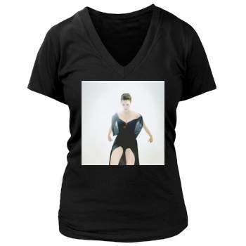 Asia Argento Women's Deep V-Neck TShirt