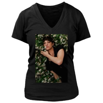 Asia Argento Women's Deep V-Neck TShirt