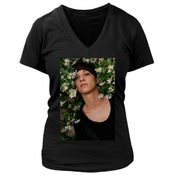 Asia Argento Women's Deep V-Neck TShirt