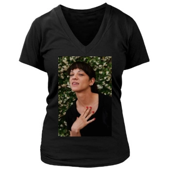 Asia Argento Women's Deep V-Neck TShirt