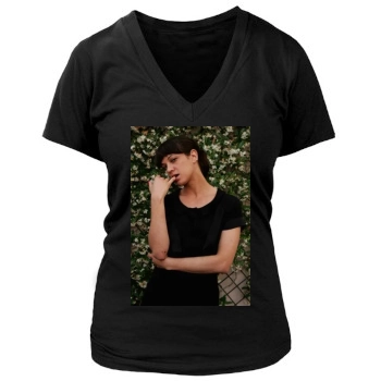 Asia Argento Women's Deep V-Neck TShirt