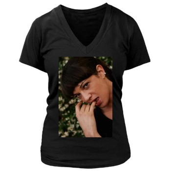 Asia Argento Women's Deep V-Neck TShirt