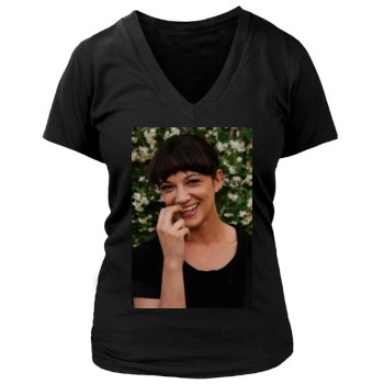 Asia Argento Women's Deep V-Neck TShirt