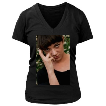 Asia Argento Women's Deep V-Neck TShirt