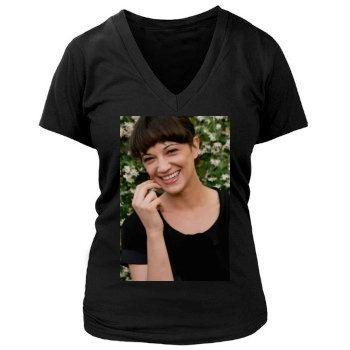 Asia Argento Women's Deep V-Neck TShirt