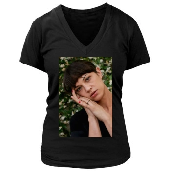 Asia Argento Women's Deep V-Neck TShirt