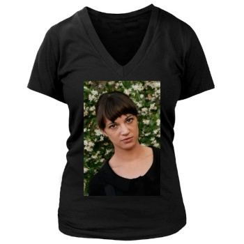 Asia Argento Women's Deep V-Neck TShirt