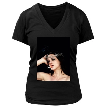 Asia Argento Women's Deep V-Neck TShirt