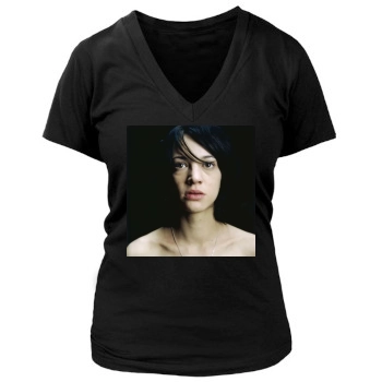 Asia Argento Women's Deep V-Neck TShirt