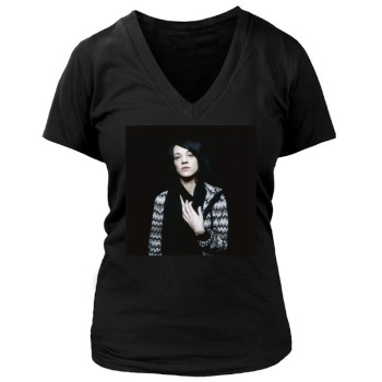 Asia Argento Women's Deep V-Neck TShirt